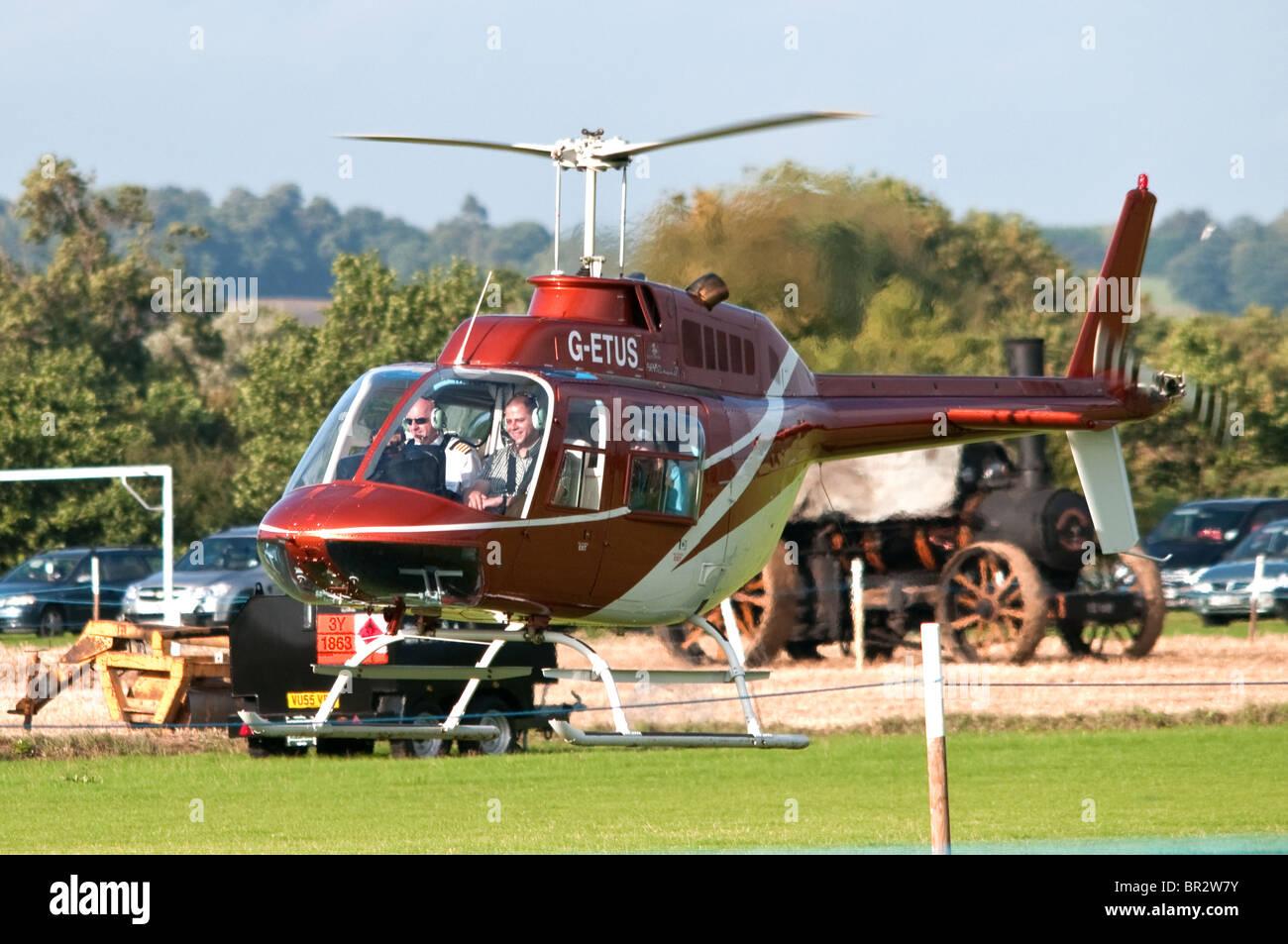Bell Jetranger Hubschrauberlandeplätze auf der Essex Country Show Stockfoto