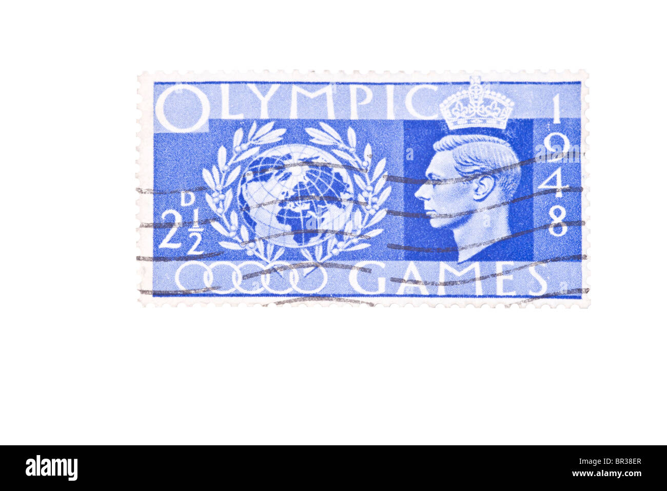 2½d Stempel aus dem 1948 Olympischen Spiele Sonderheft. Stockfoto