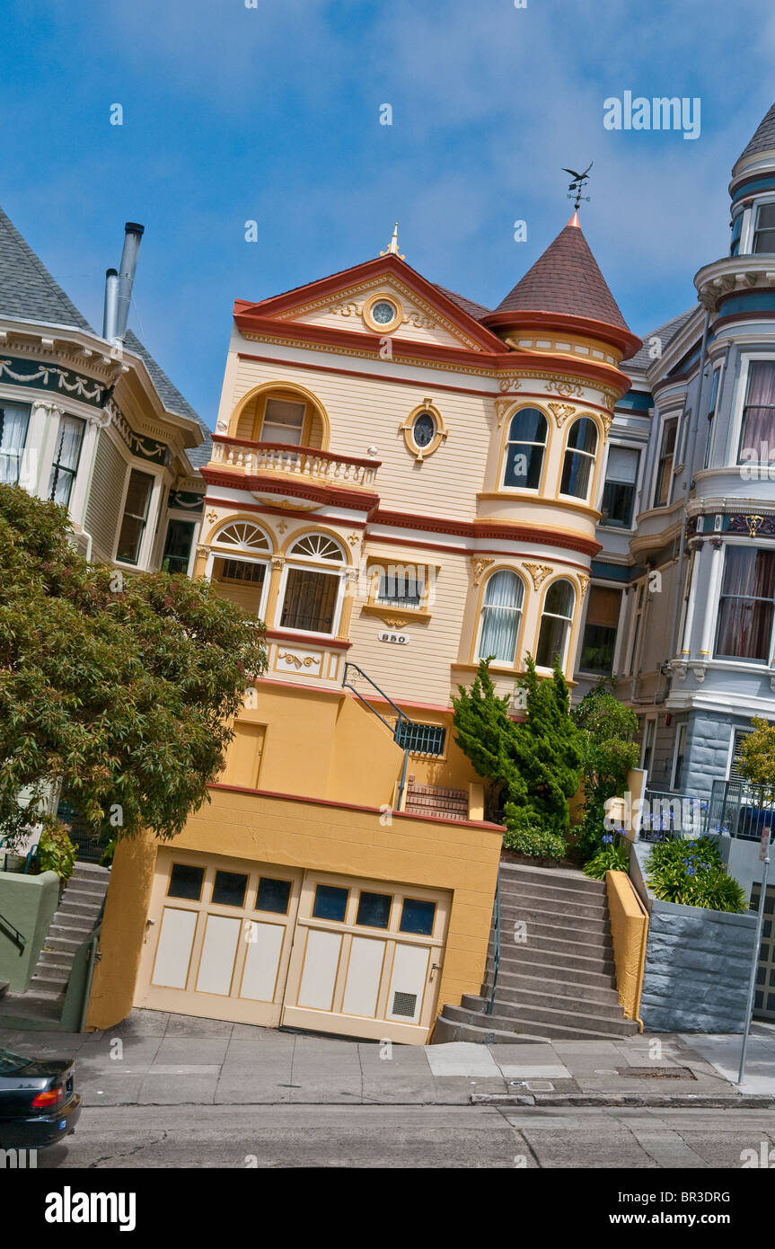 Haus im viktorianischen Stil in San Francisco, Kalifornien, USA Stockfoto