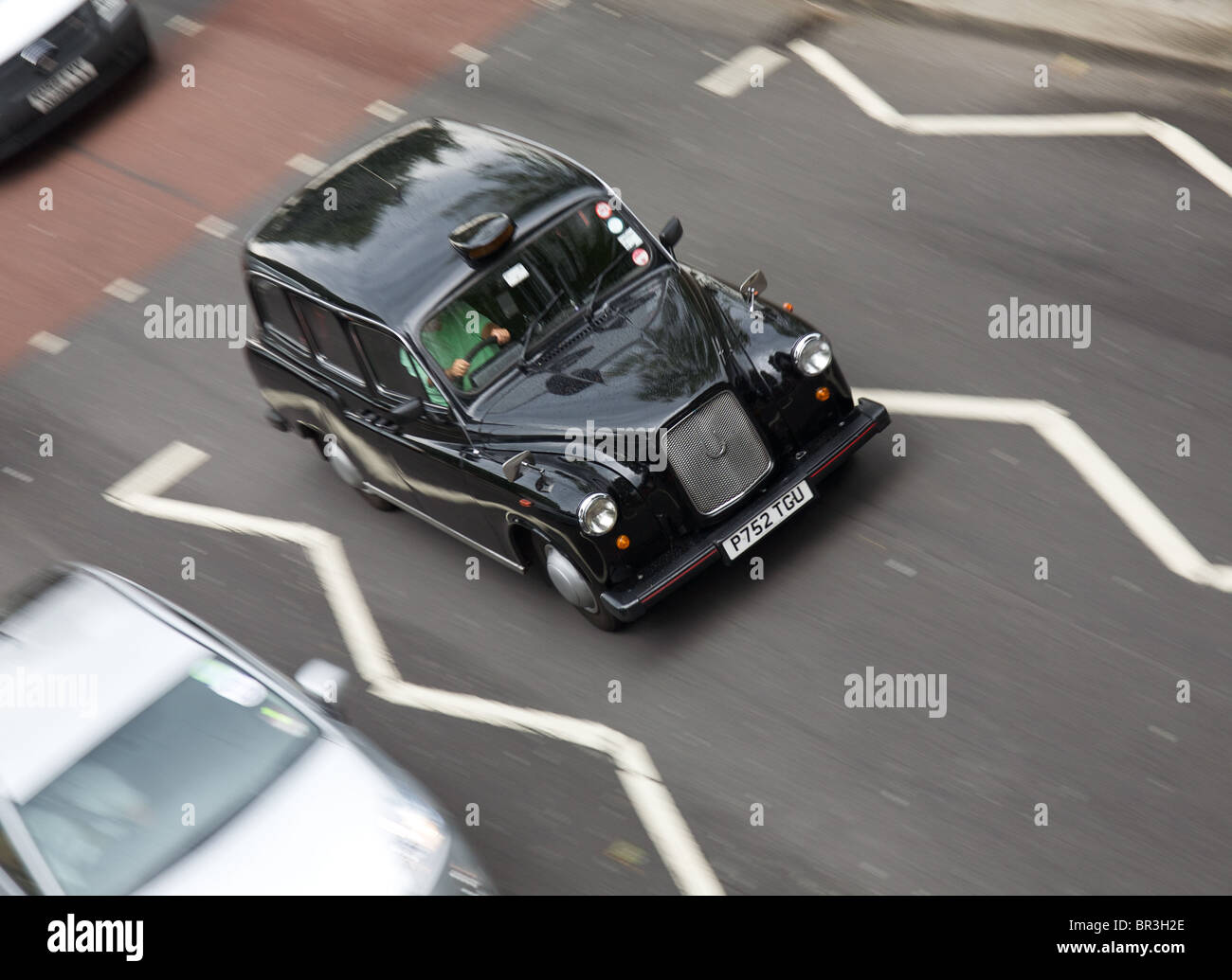 London Taxi von oben Stockfoto