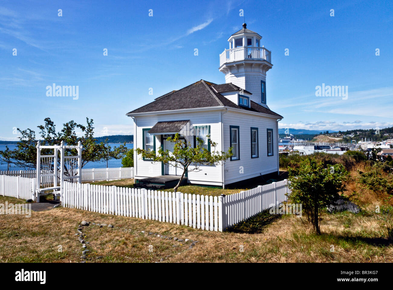 1999-Reproduktion des viktorianischen Mukilteo Leuchtturm erbaut als Privathaus in Port Townsend Olympic Halbinsel Jefferson County WA Stockfoto