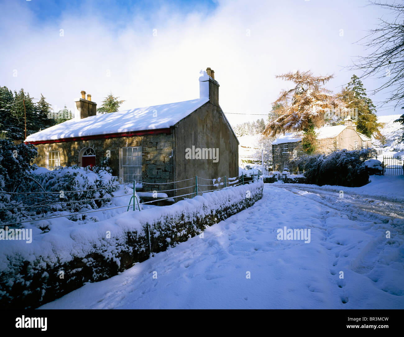 Glencree, Co Wicklow, Irland, irische Schnee Szenen Stockfoto