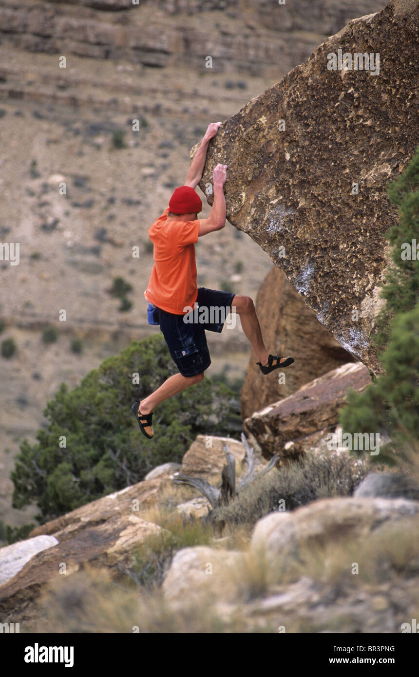 Klettern an der Ibex, Utah, USA Stockfoto