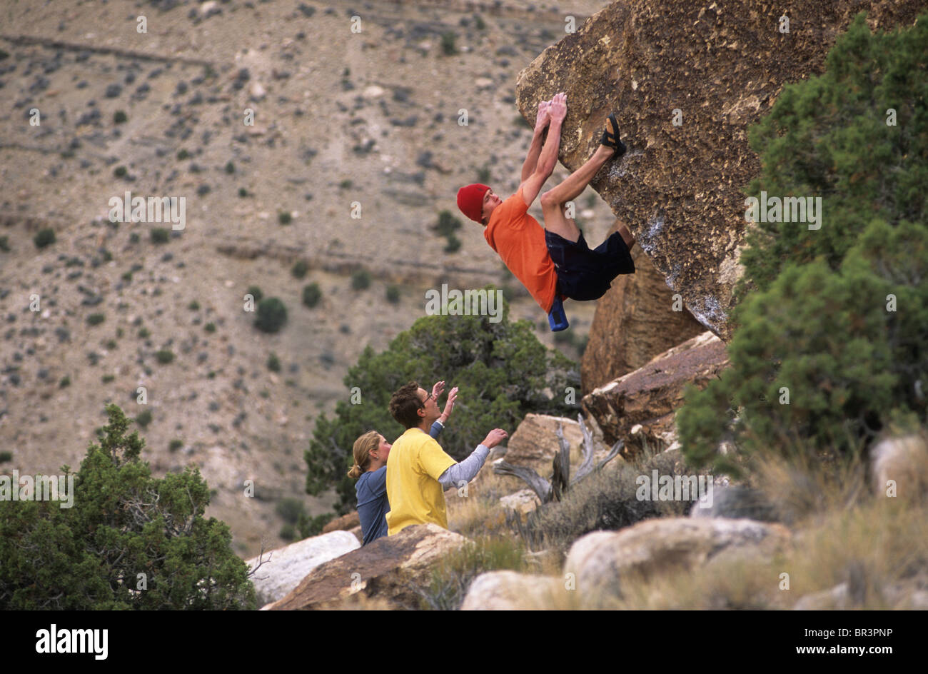 Klettern an der Ibex, Utah, USA Stockfoto