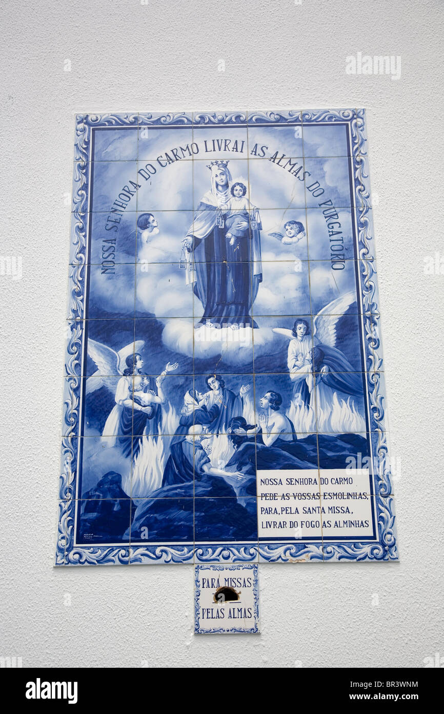 Azulejo an Nossa Senhora Carmo Kirche in Seixal - Madeira Stockfoto