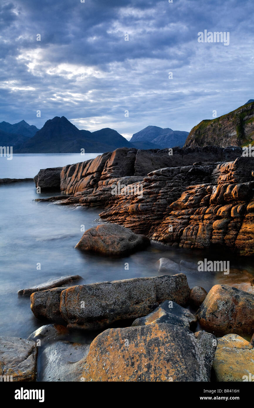 Die Cuillin Hills von Elgol in Schottland. Stockfoto