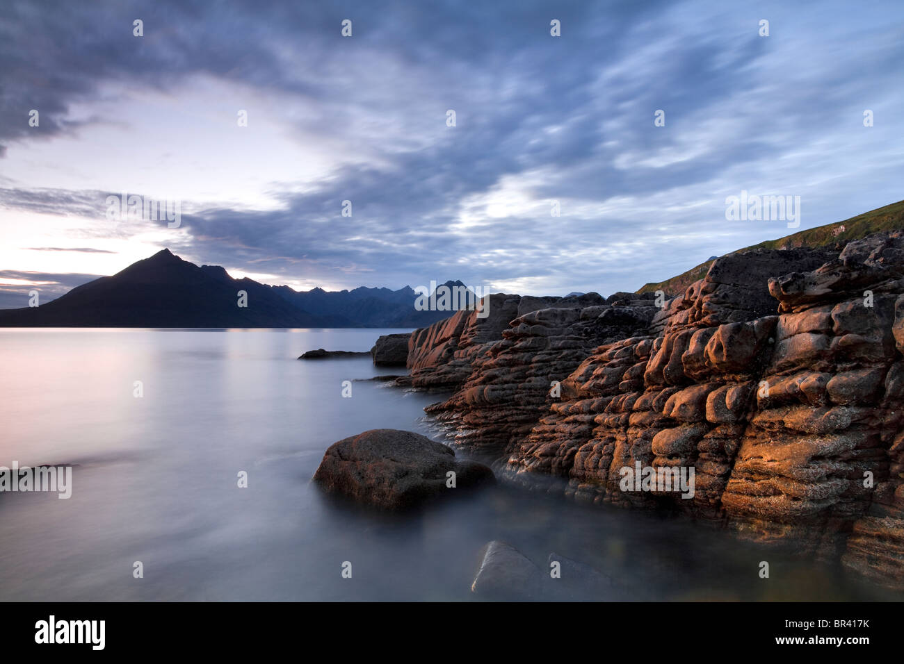 Die Cuillin Hills von Elgol in Schottland. Stockfoto