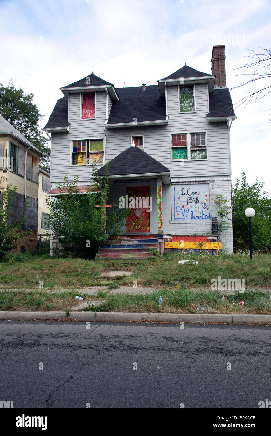 Verlassene Wohnung Detroit Michigan USA Stockfoto