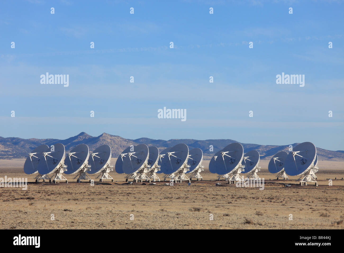 Radioteleskop Gerichte in das Very Large Array, New-Mexico, in angeordnet sind die hatte "Konfiguration. Stockfoto