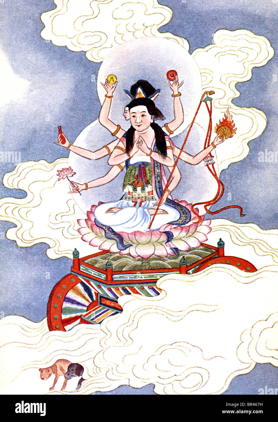 Gemäß der chinesischen Mythologie, Tou Mu oder Göttin des Polarsterns wird von Buddhisten und Taoisten (Taoisten) verehrt. Stockfoto