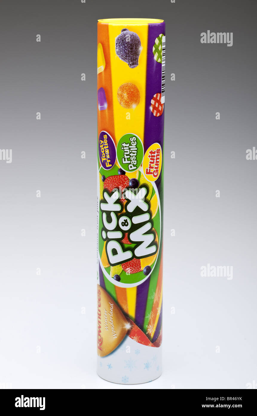 Große Tube Rowntrees Pick- and -Mix Bonbons Stockfoto