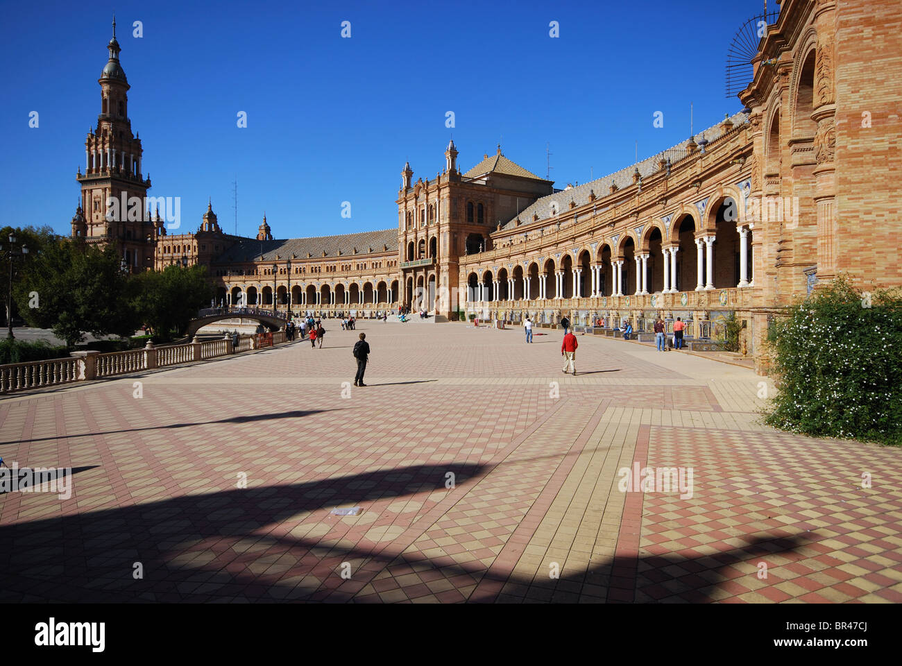Plaza de Espana, Sevilla, Provinz Sevilla, Andalusien, Spanien, Westeuropa. Stockfoto