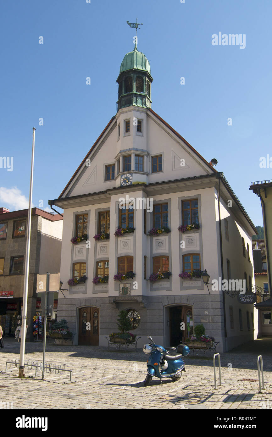 Marienplatz mit Rathaus, Immenstadt Im Allgäu, Bavariar, Deutschland, Europa Stockfoto