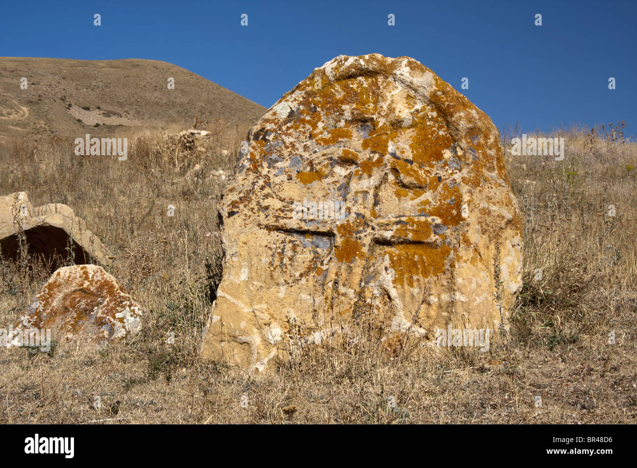 Kreuz-Stein in mittelalterlichen Friedhof, Armenien Stockfoto