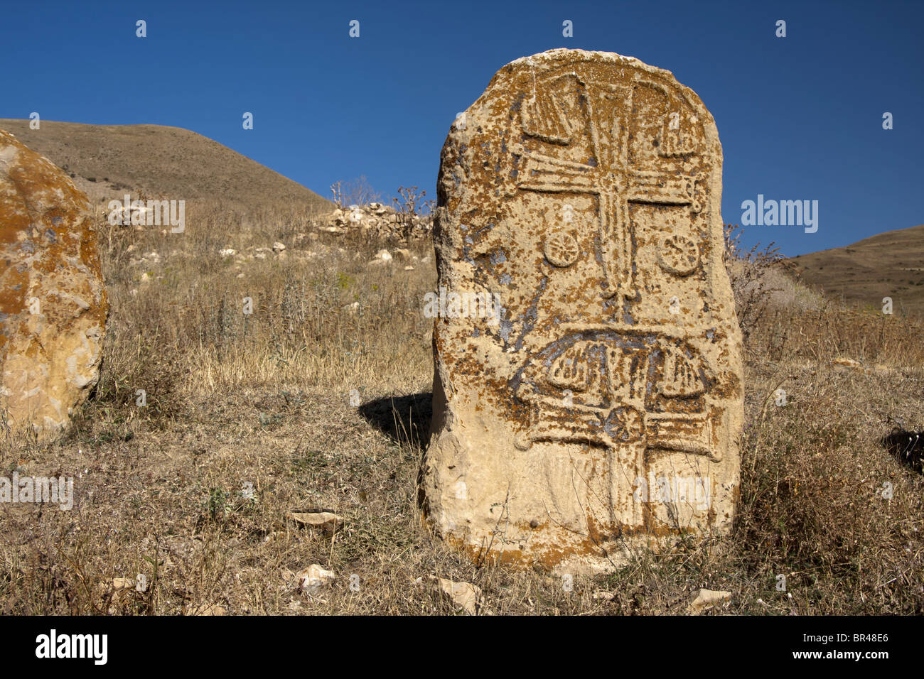 Kreuz-Stein in mittelalterlichen Friedhof, Armenien Stockfoto