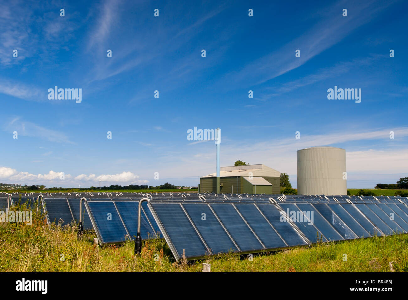 Solare Fernwärme Werk in Nordby Samsö Dänemark Stockfoto