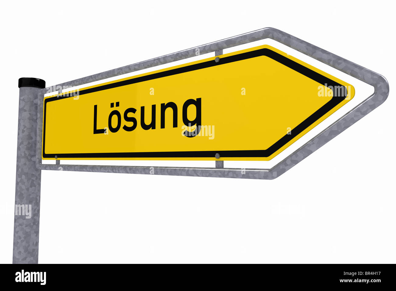 Deutsche Verkehrszeichen zeigen die Lösung Stockfoto