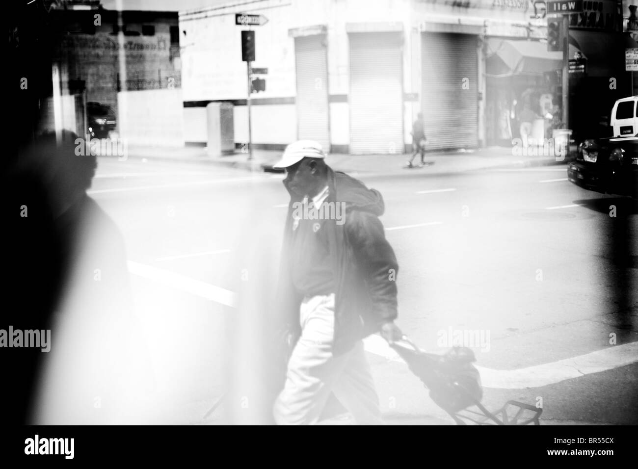 Obdachlose im Bereich Skid Row of Los Angeles Kalifornien. Stockfoto