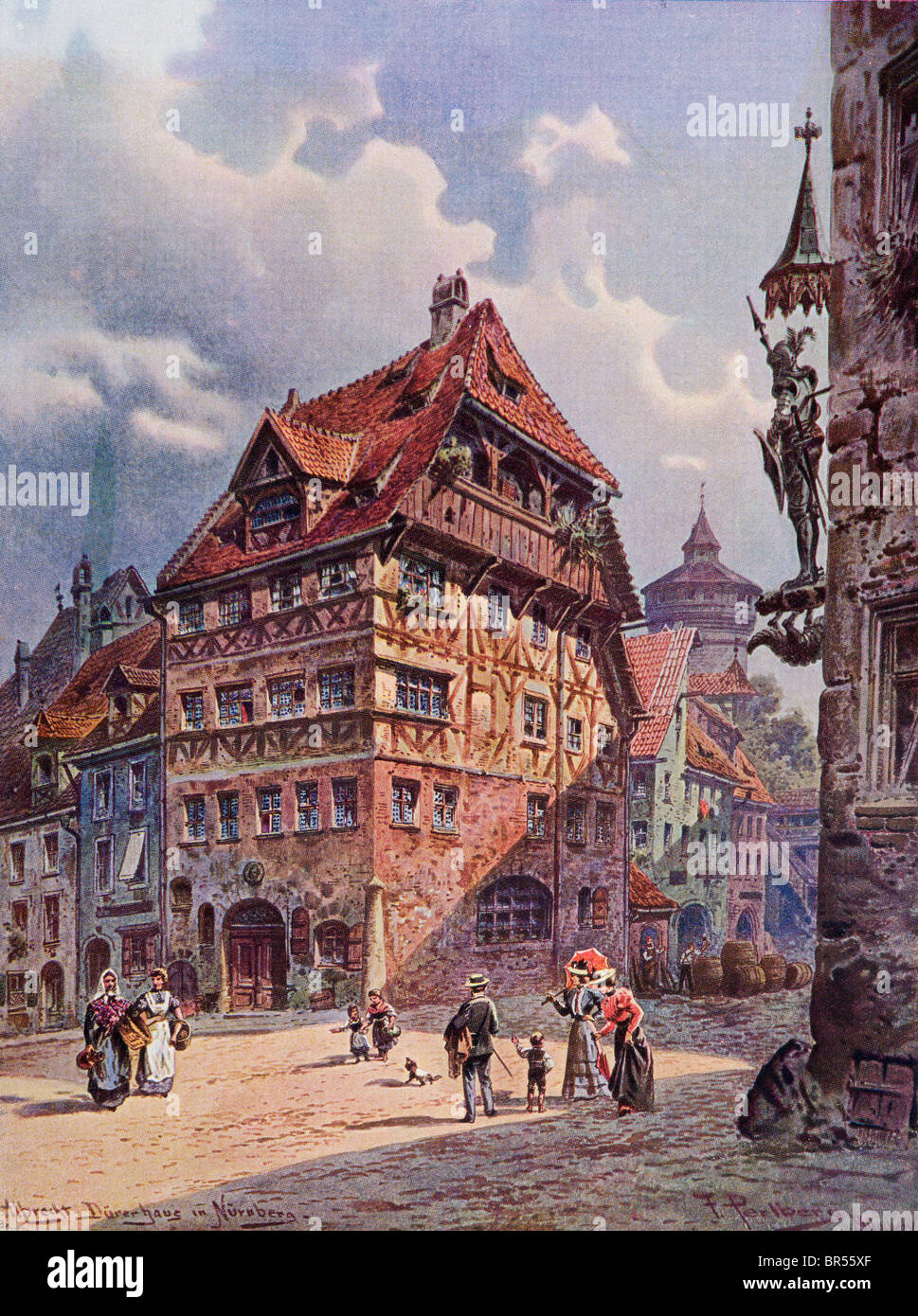 Albrecht Haus in Nürnberg, Deutschland wie es war im 19. Jahrhundert. Stockfoto