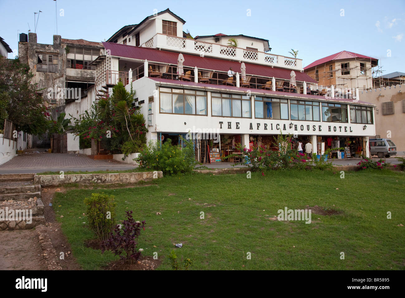 Stone Town, Sansibar, Tansania. Africa House Hotel. Stockfoto