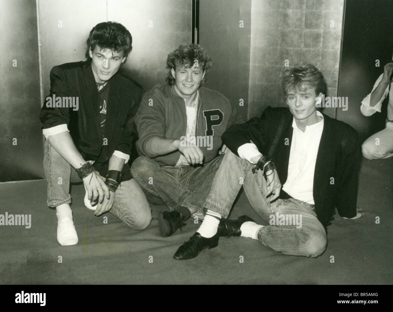 A-HA norwegische Popgruppe in 1986 Von links: Morten Harket, Mags Furuholmen und Pal Waaktaar Stockfoto