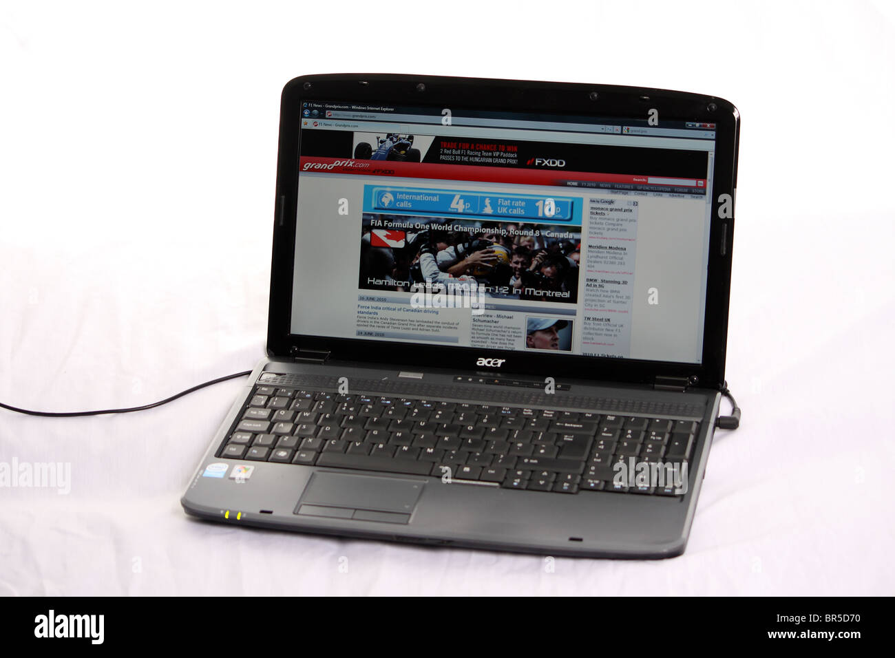 Ein Produkt Schuss der Formel eine Weltmeisterschaft Runde 8 in Kanada im Internet. Stockfoto