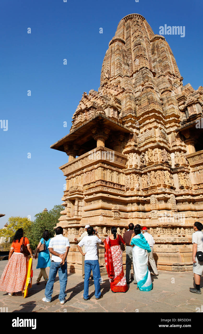 Lakshmana Tempel, Khajuraho, Madhya Pradesh, Indien Stockfoto