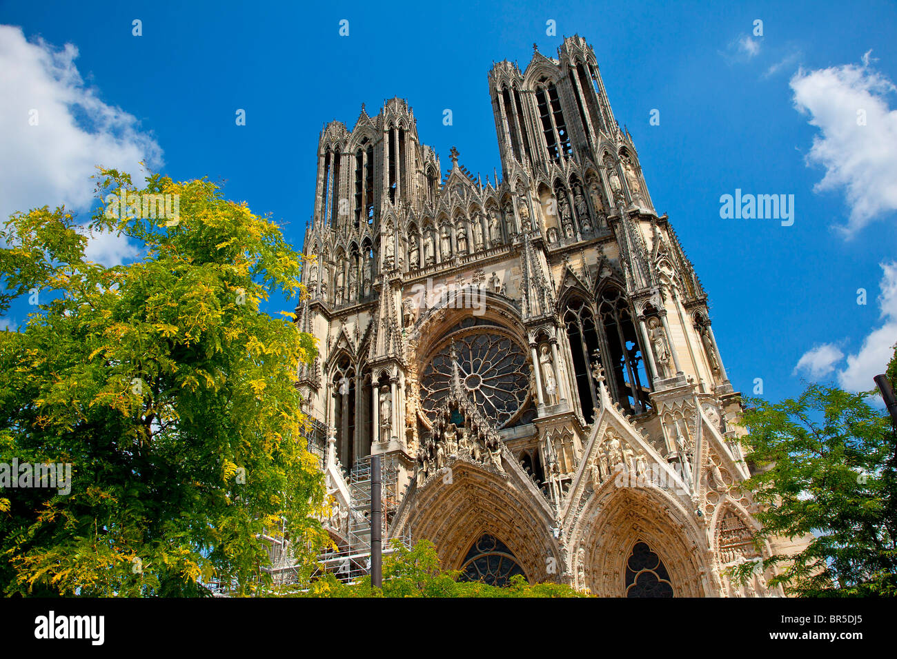 Europa, Frankreich, Marne (51), Notre-Dame de Reims, aufgeführt als Weltkulturerbe von der UNESCO Stockfoto
