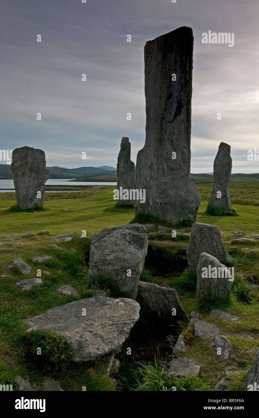 Die äußeren Hebriden berühmten Standing Stones bei Callanish, Lewis. Äußeren Hebriden. Schottland.  SCO 6644 Stockfoto
