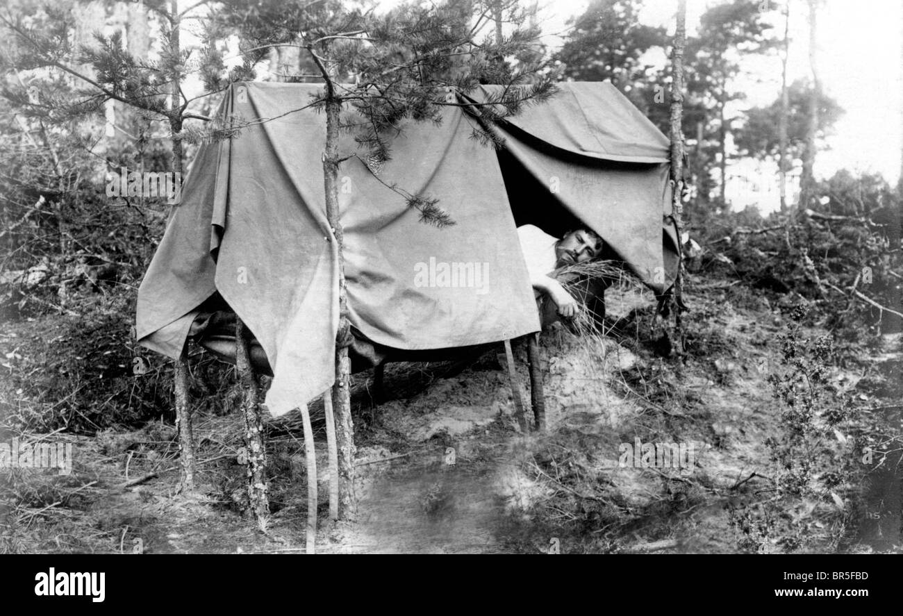 Historisches Foto, camping, um 1912 Stockfoto