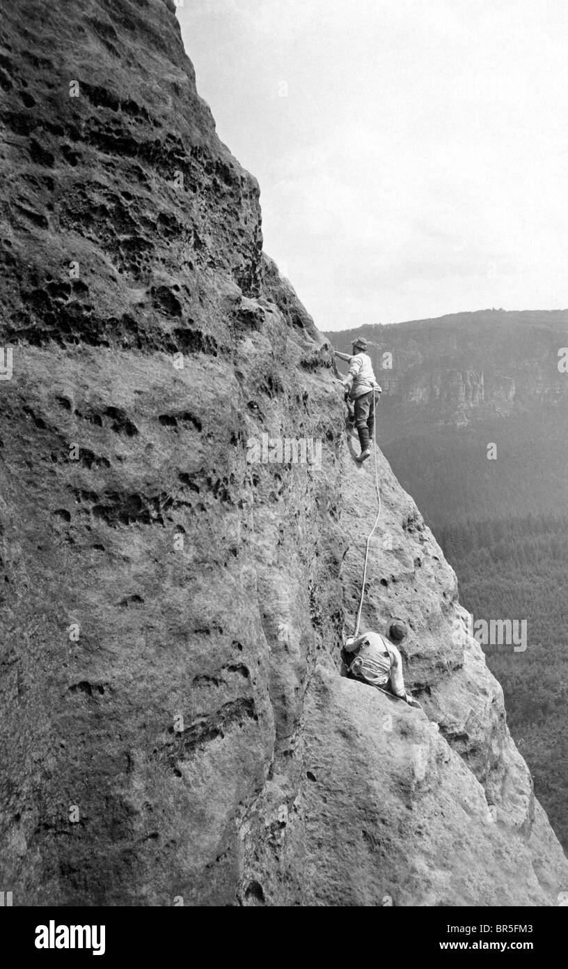 Historisches Foto, Bergsteiger, um 1930 Stockfoto