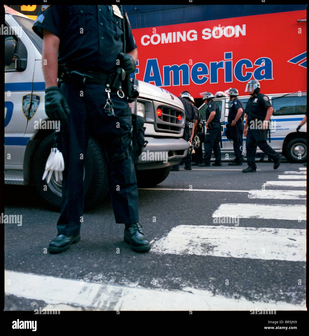 Sicherheit auf der republikanischen National Convention 2004 in New York City Stockfoto