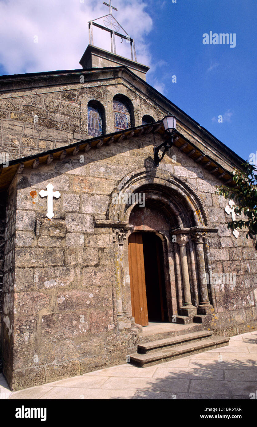 Kirche San Tirso. Palas del Rey. Lugo. Der Weg des Heiligen Jakobus. Galizien. Spanien Stockfoto