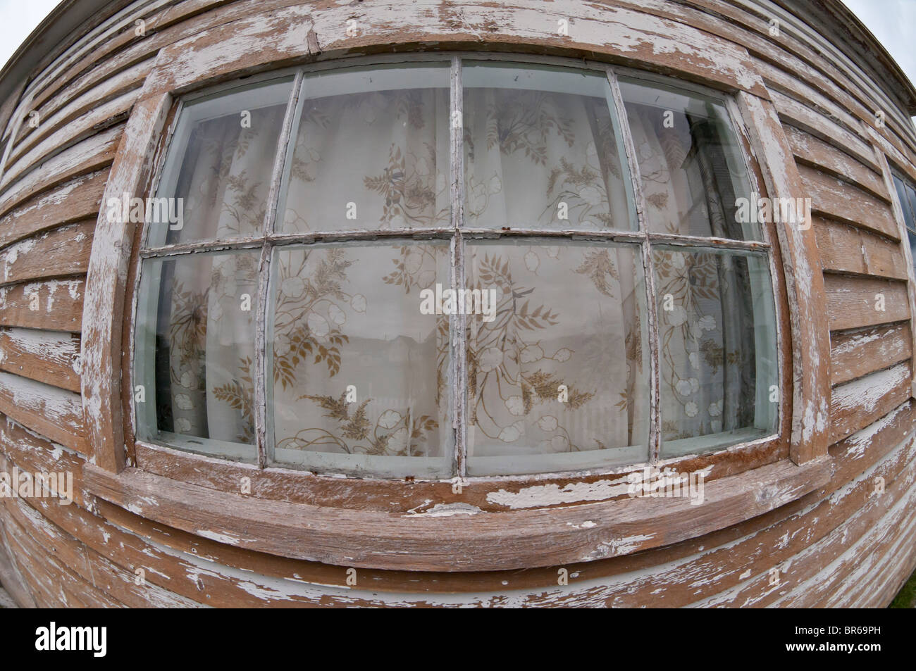 Detail-Fenster im alten Haus, Trinity, Neufundland, Kanada Stockfoto