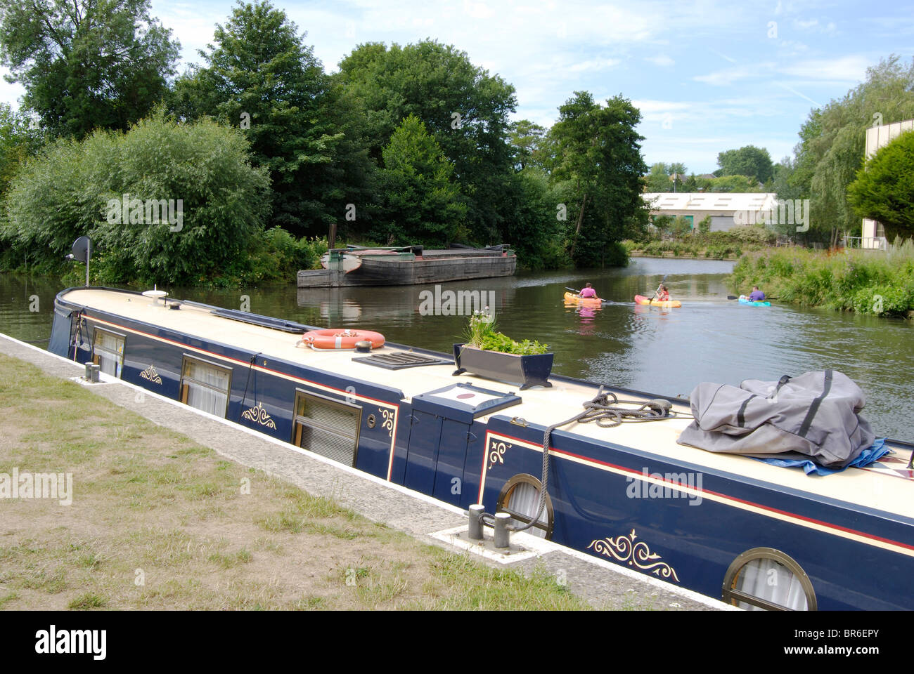 Die Wey Navigation am Dapdune Wharf in Guildford. Surrey. England Stockfoto