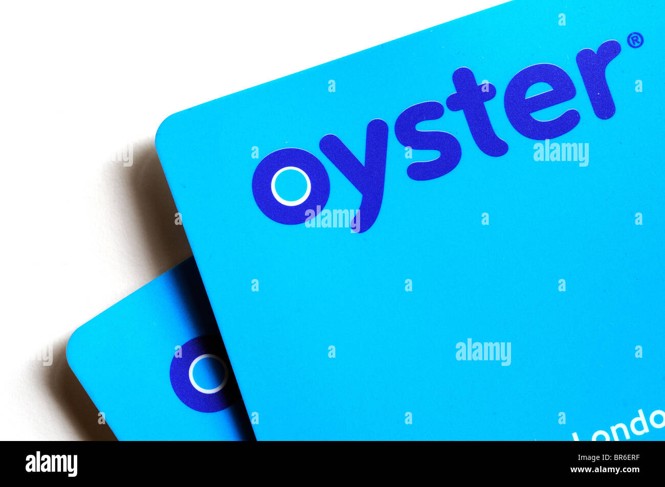 Oyster cards Bargeldloses Zahlungssystem für den Einsatz auf öffentlichen Verkehrsmitteln London Stockfoto