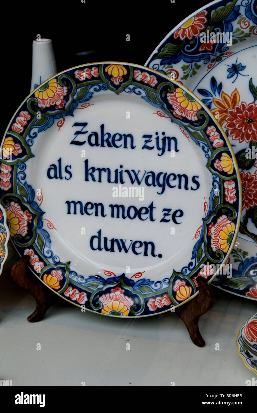 Workum Friesland Niederlande Keramik-Keramik Steingut Platte Stockfoto