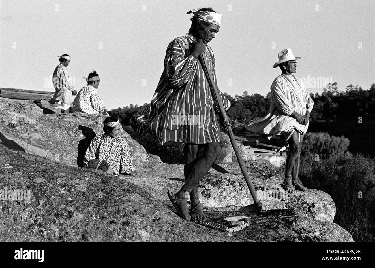 Porträt der Tarahumara Männer. Stockfoto