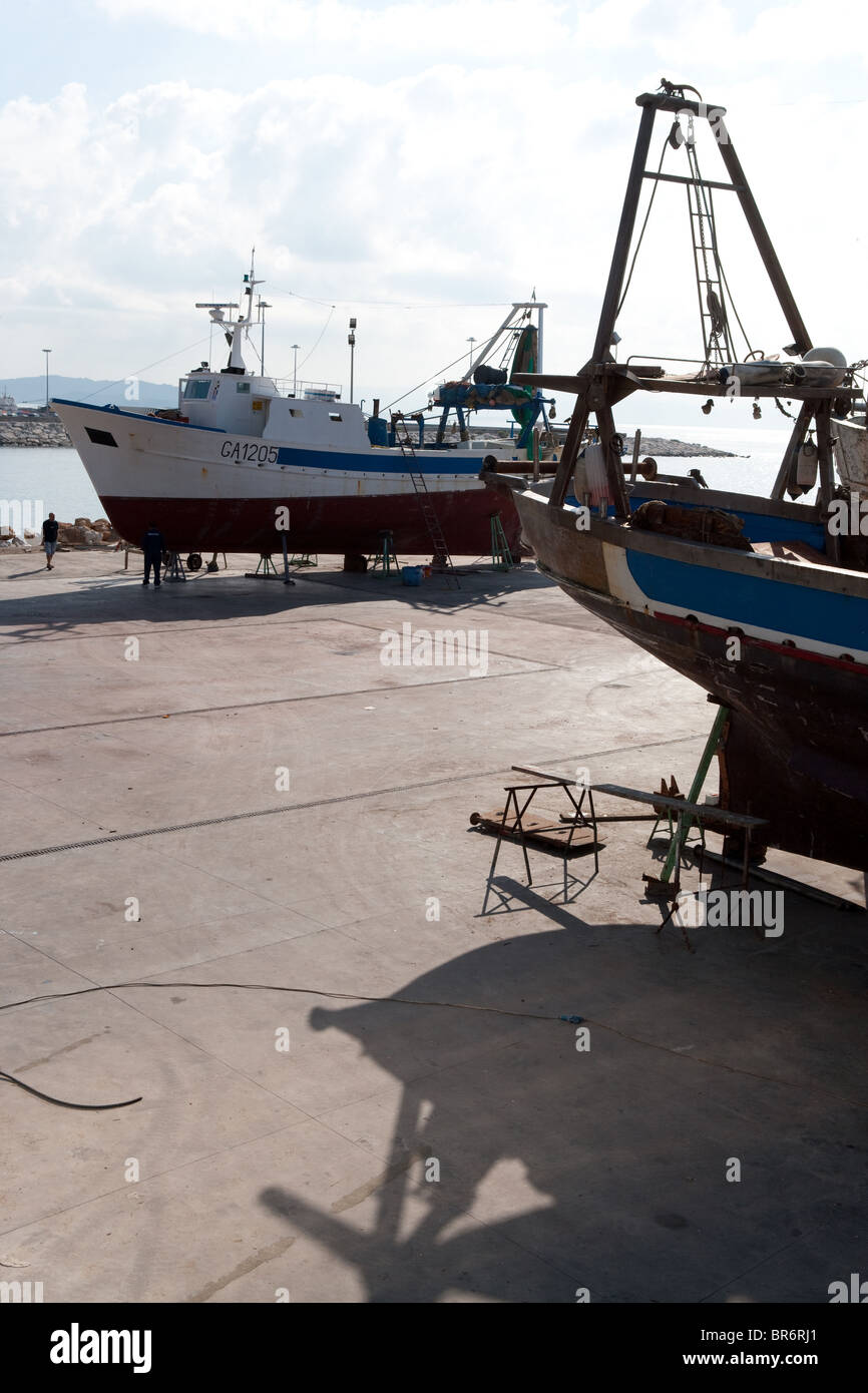 Angeln Boote Trawler in Werft Mittelmeer Italien Stockfoto