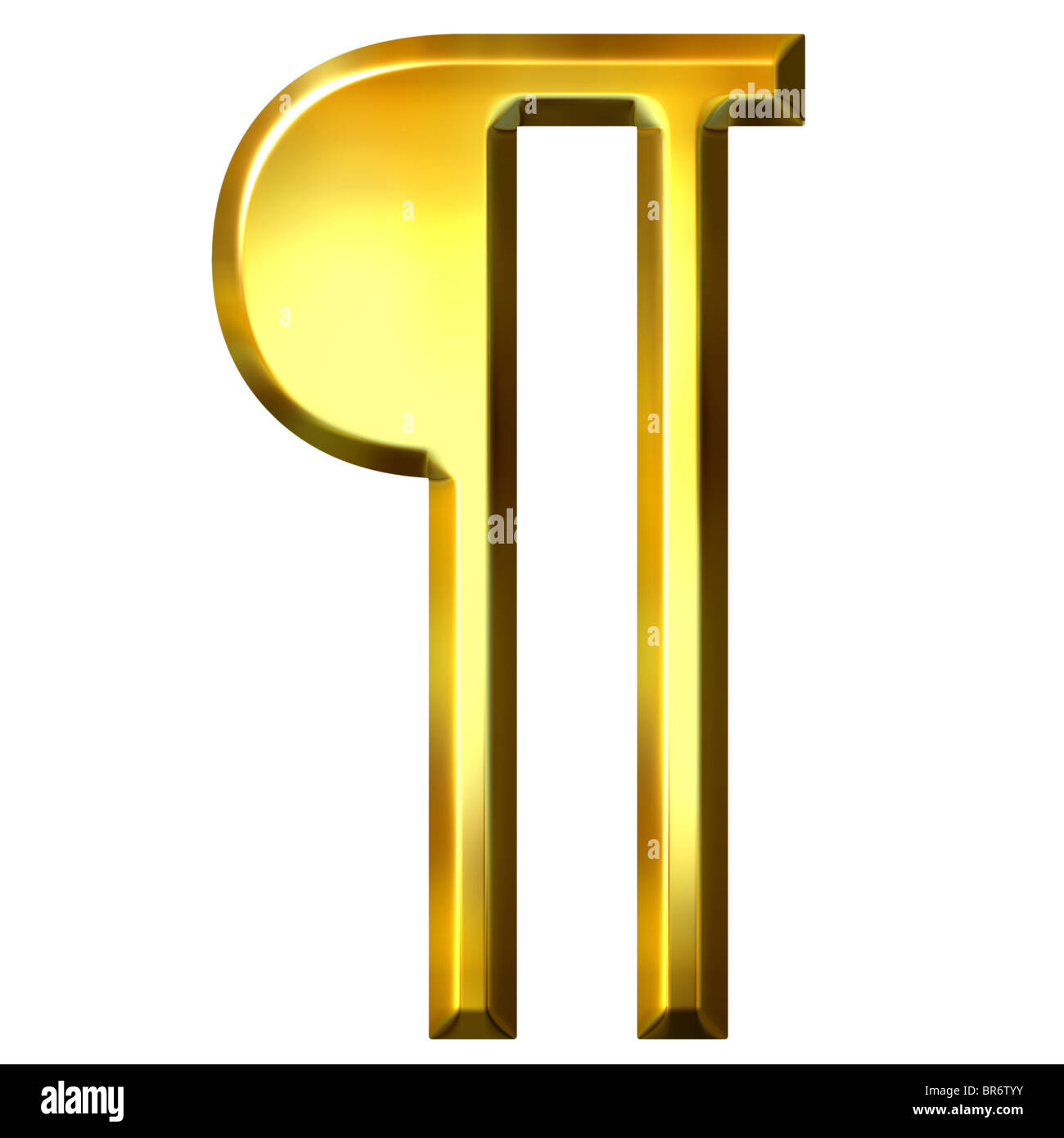 3D golden Pilcrow Absatzsymbol Stockfoto