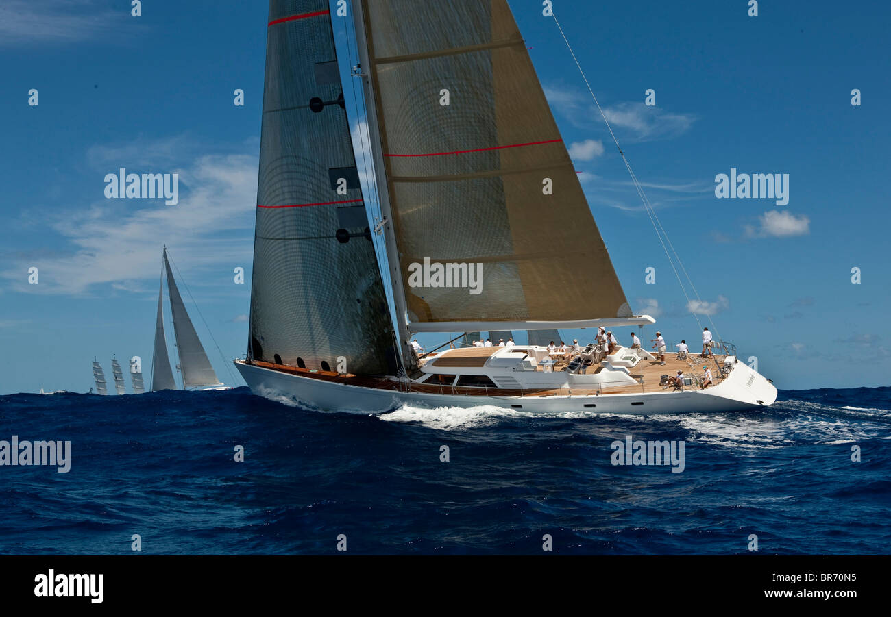 St. Barths Bucket Superyacht Regatta, Karibik, März 2009. Stockfoto