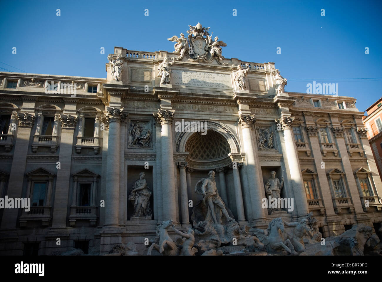 Piazza di Trevi Rom Italien. Stockfoto