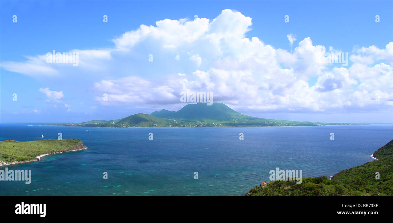 Karibische Insel Nevis Stockfoto