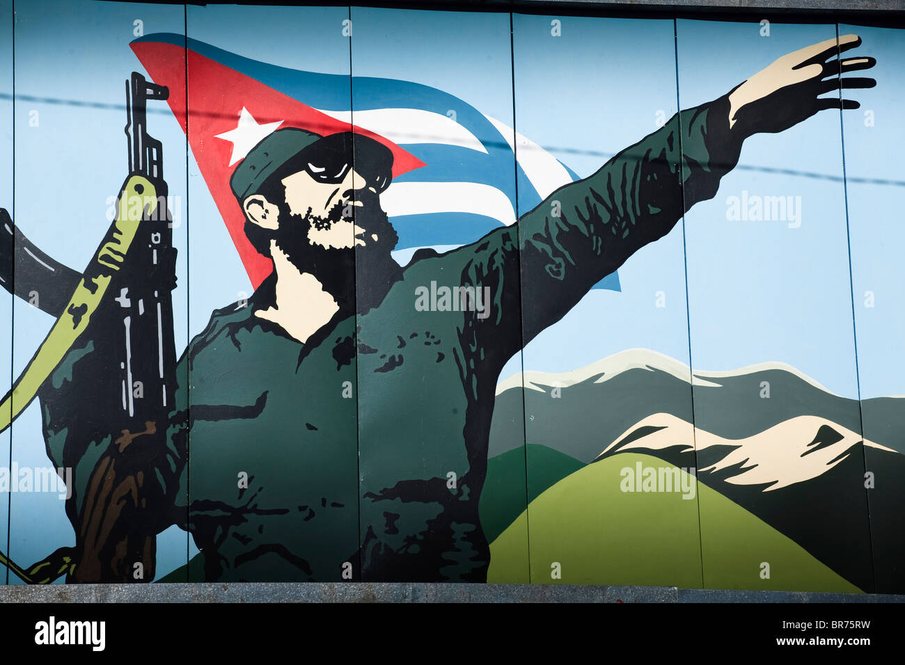 Ein Plakat der kubanische Staatschef Fidal Castro Stockfoto