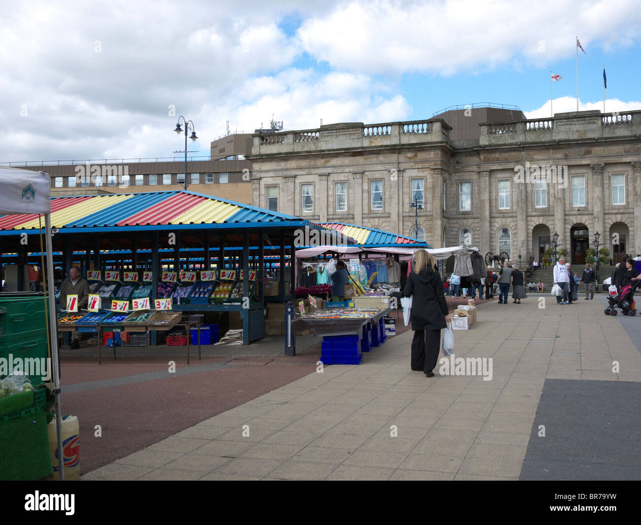 Ashton-under-Lyne outdoor-Markt, Tameside, England, UK. Stockfoto