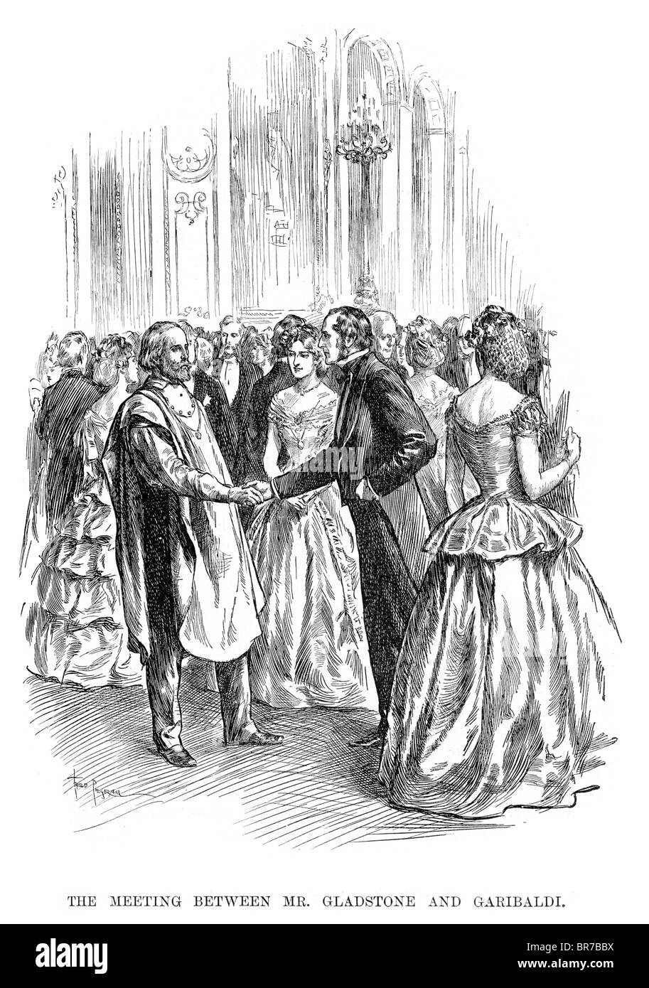 Das Treffen zwischen Premierminister William Ewart Gladstone und Garibaldi Stockfoto