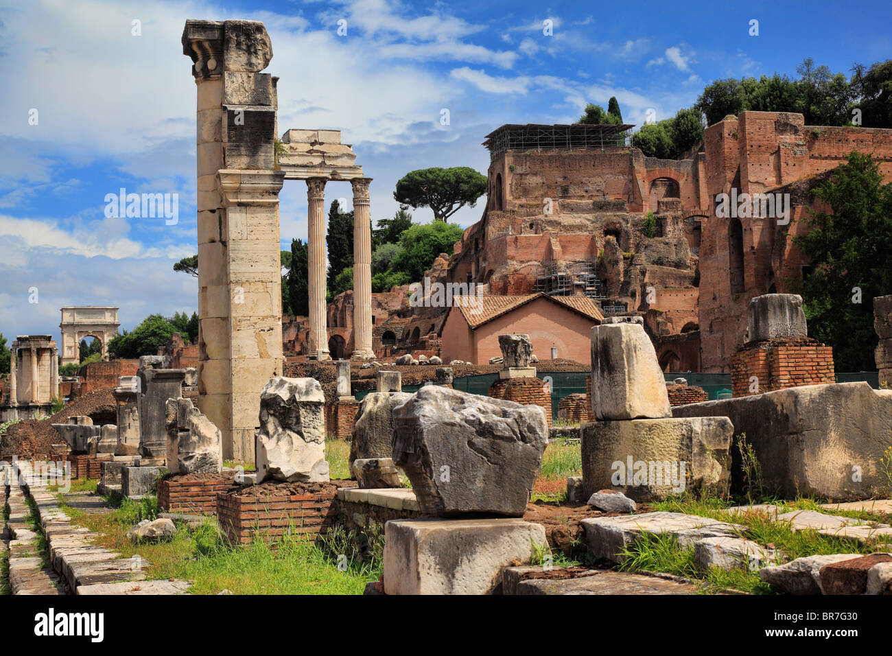 Das Forum Romanum in der Stadt Rom, Italien Stockfoto