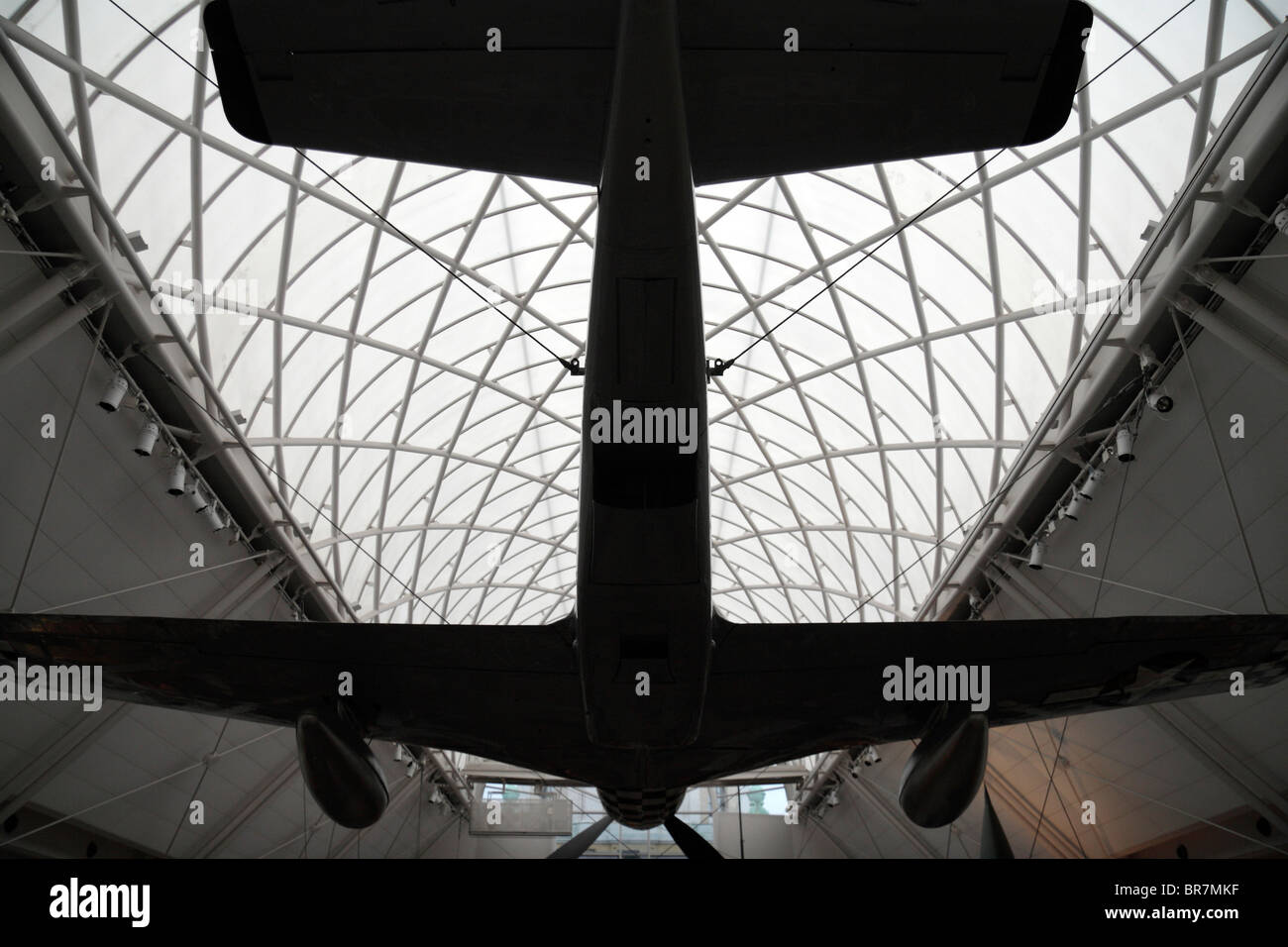 Der Hauptteil & Schwanzflosse eine amerikanische P51-D Mustang mit Gitter Glasdecke des Imperial War Museum, London, UK. Stockfoto