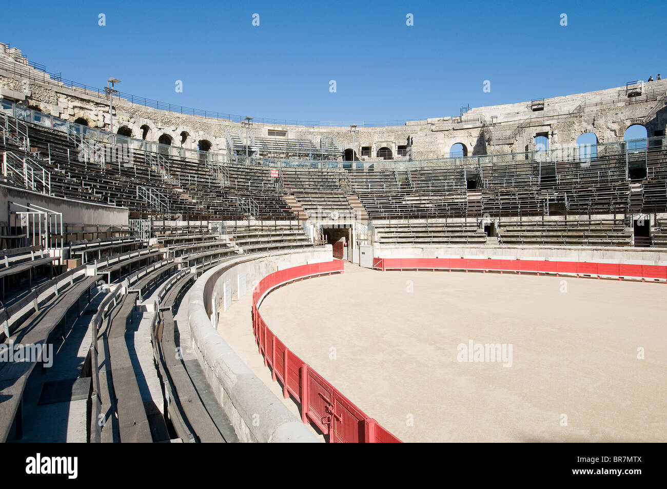 Römische Arena. Nimes, Languedoc-Roussillon, Frankreich Stockfoto