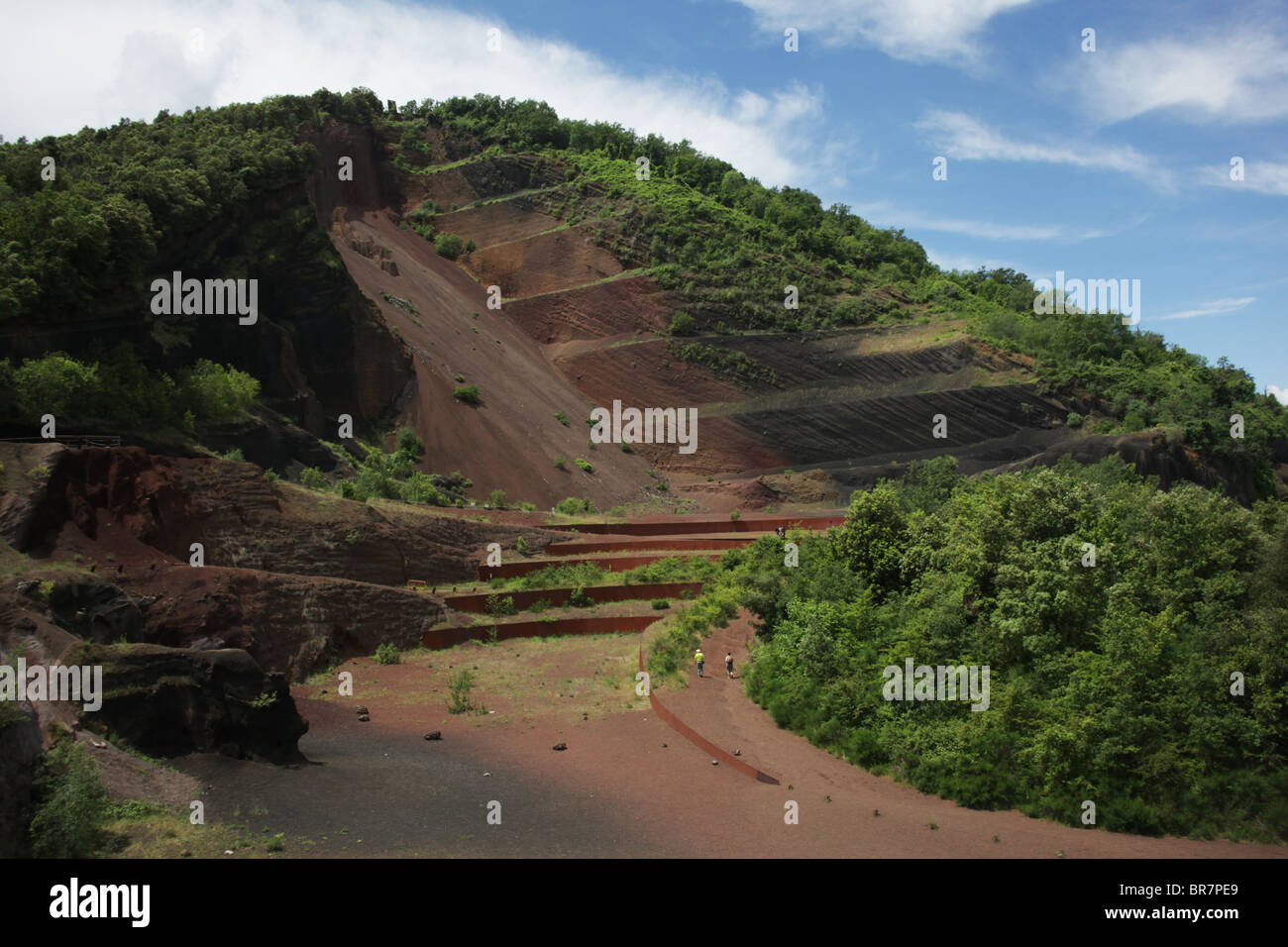 Croscat öffnen Volcanic Zone-Nationalpark Vulkan in der Nähe von Olot in La Alta Garrotxa Comarca Girona Provinz Katalonien Spanien Stockfoto